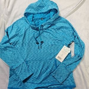 Blue cowl neck hoodie
